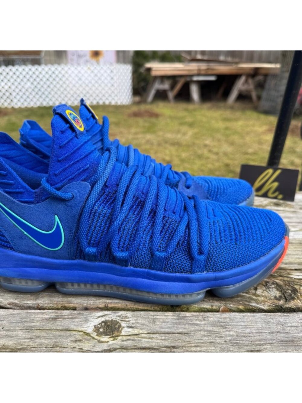 Men 10.5 Nike KD 10 City Edition Racer Blue Athletic Basketball Shoes 897815-402